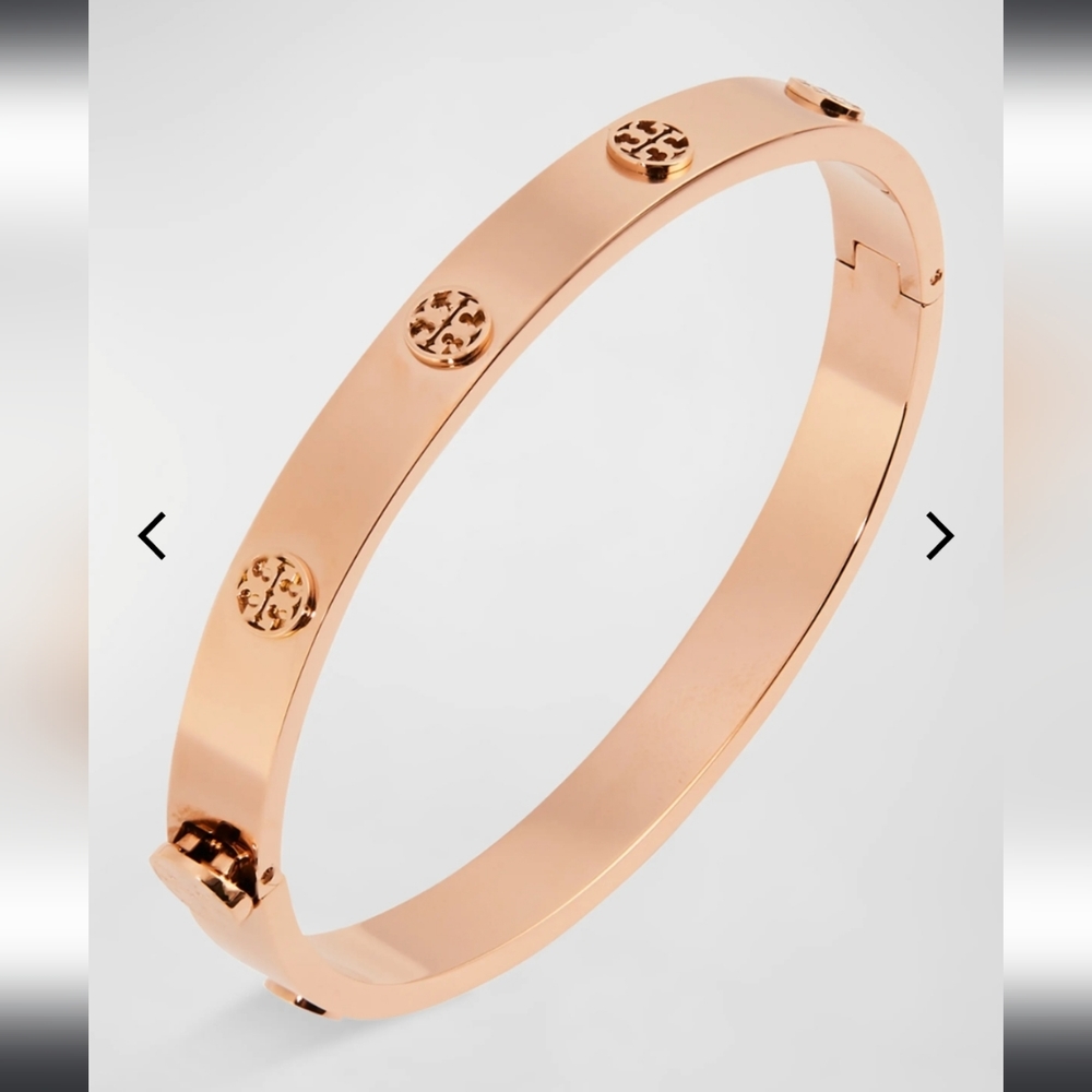 Tory Burch Miller Hinge Braclet with, studded with double Ts